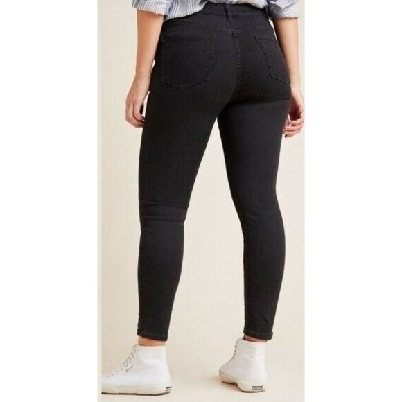 Anthropologie Pilcro High-Rise Black Denim Ankle Leggings Plus Size 26W - Picture 2 of 7